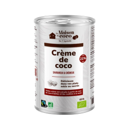 Crème de coco bio et équitable 21% de matières grasses - 400ml