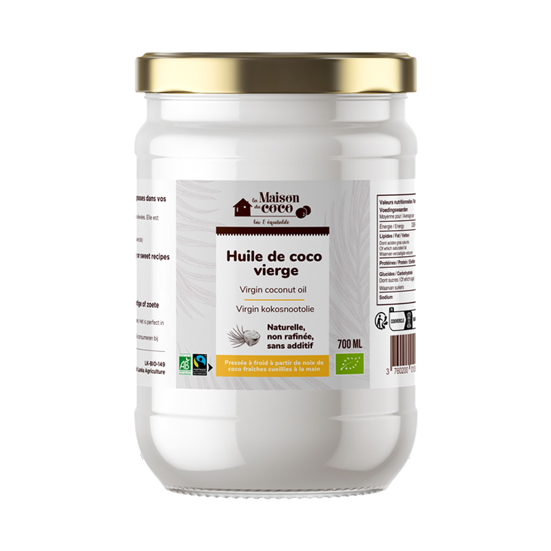 Huile de coco bio et équitable - 700ml