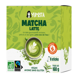 Matcha latte bio en poudre - Boite de 8 sticks de 20g