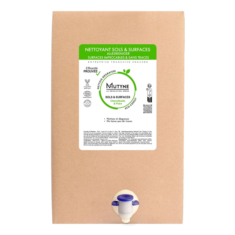 Nettoyant multisurfaces - Poire et chèvrefeuille - Écorecharge 10L
