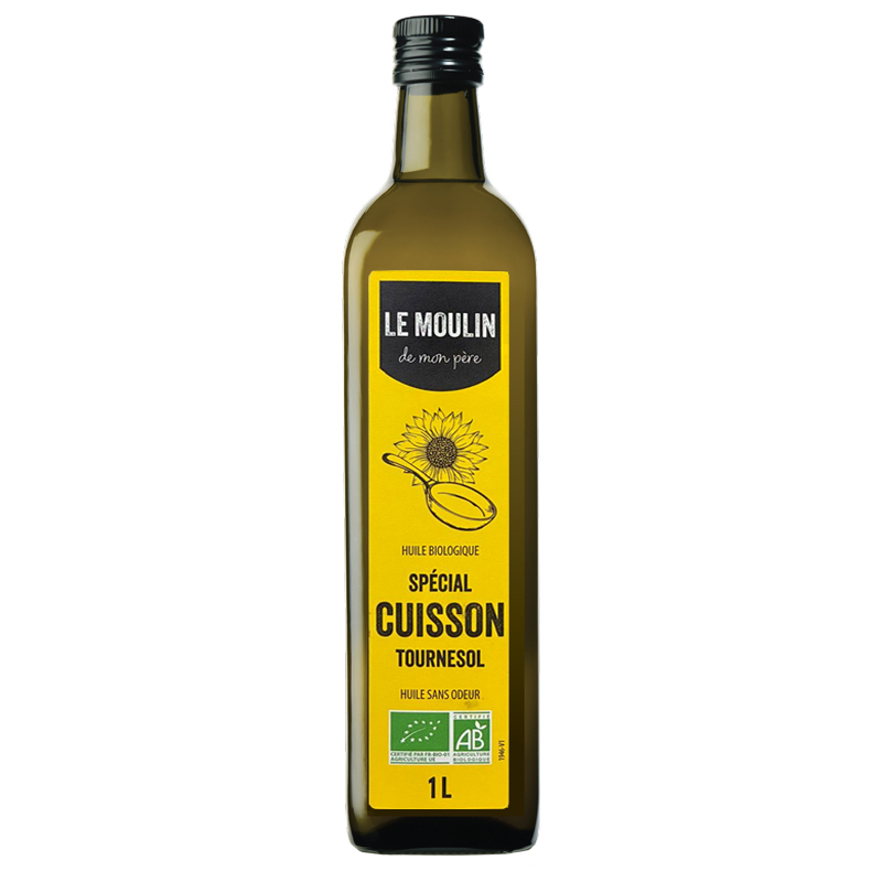 Huile de tournesol bio spéciale cuisson - Le Moulin de mon Père - 1L