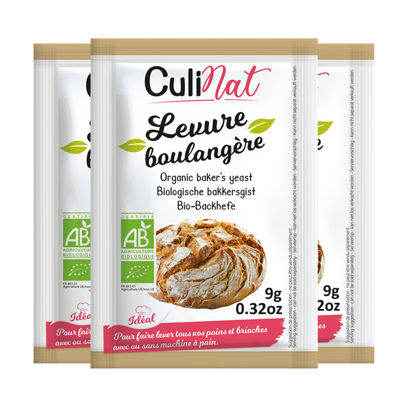 Levure boulangère bio et sans gluten - Lot de 3x9g
