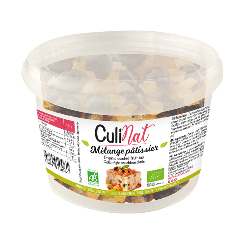 Mélange pâtissier de fruits confits bio - 150g