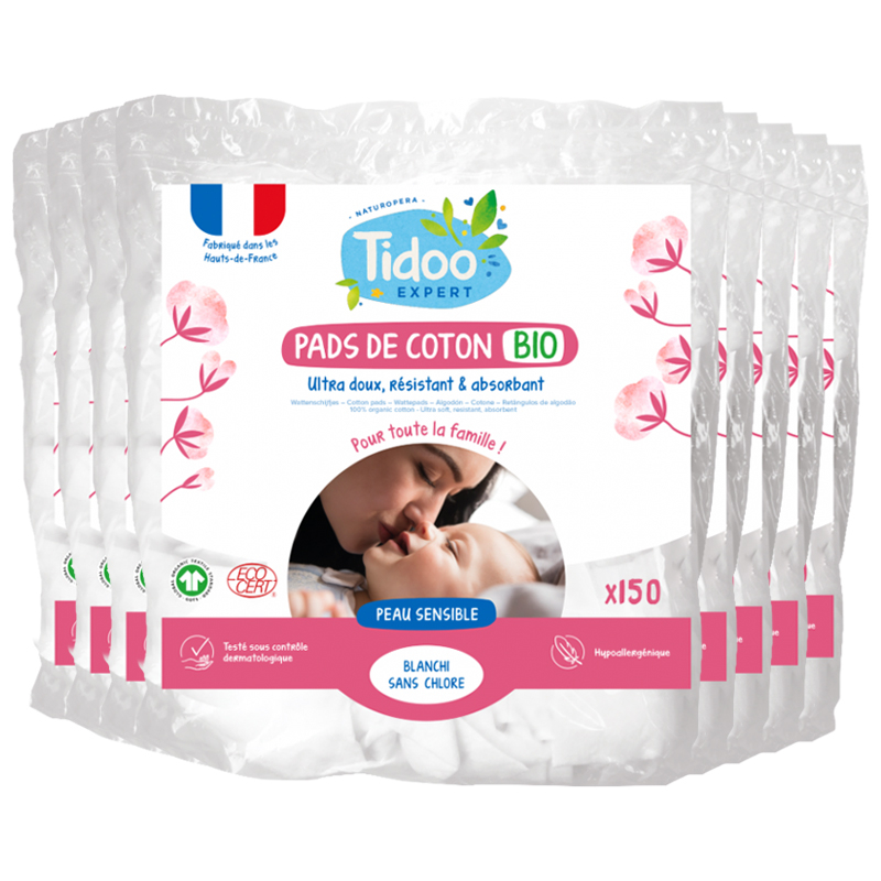 Rectangles de coton bio - Lot de 8x150