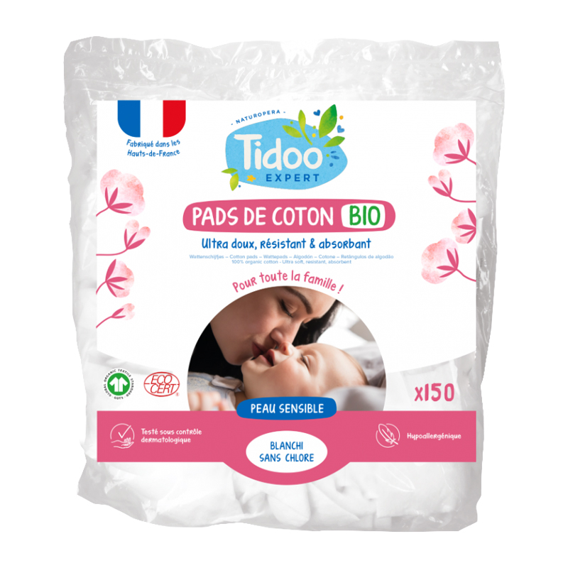 Rectangles de coton bio - Sachet de 150