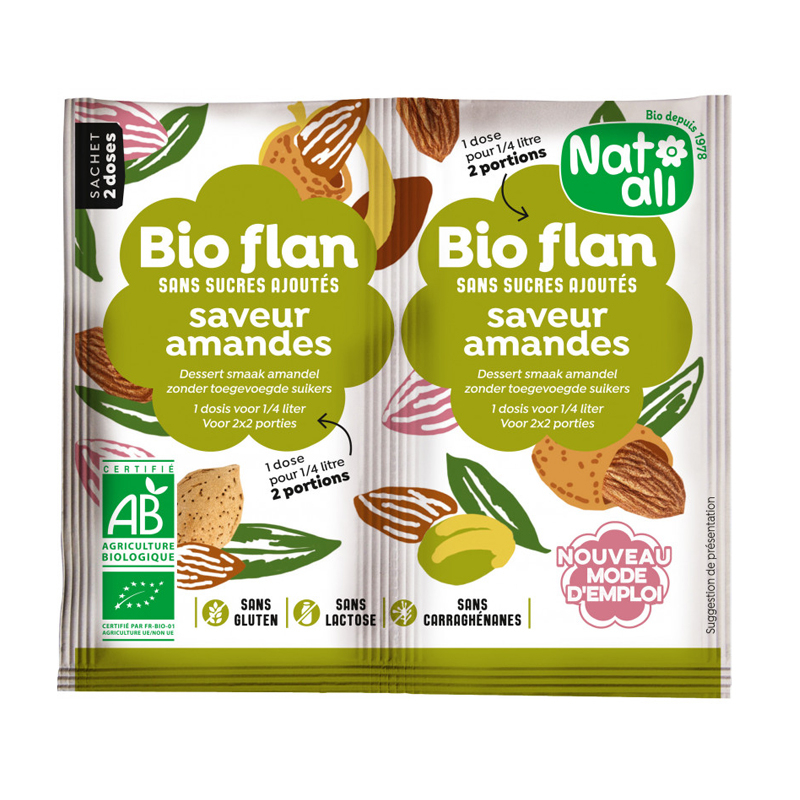 Bioflan amande bio sans sucre ajouté - 2 sachets de 3,5g