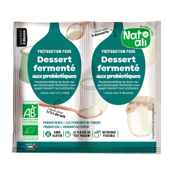 Préparation pour dessert fermenté aux probiotiques bio - Lot de 2x6g