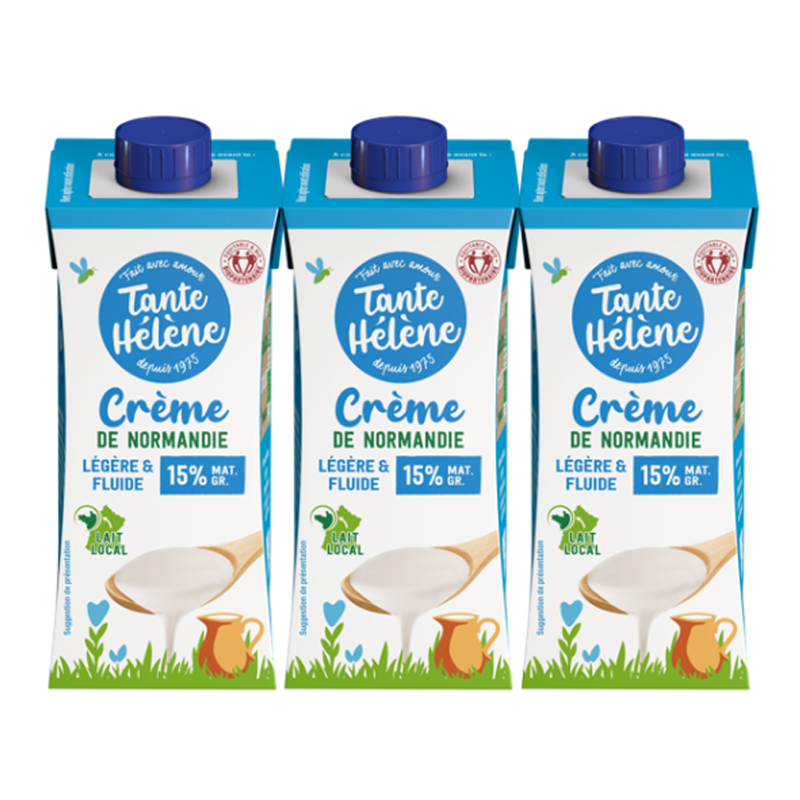 Crème fraîche légère bio 15%MG - 3x20cl