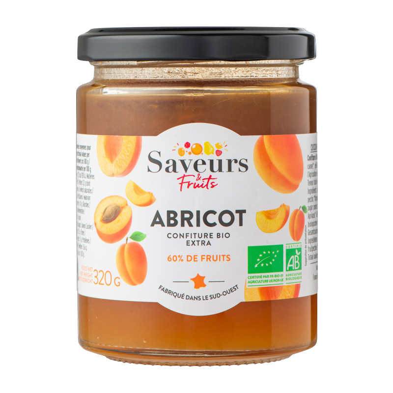 Confiture extra d'abricot bio - 320g