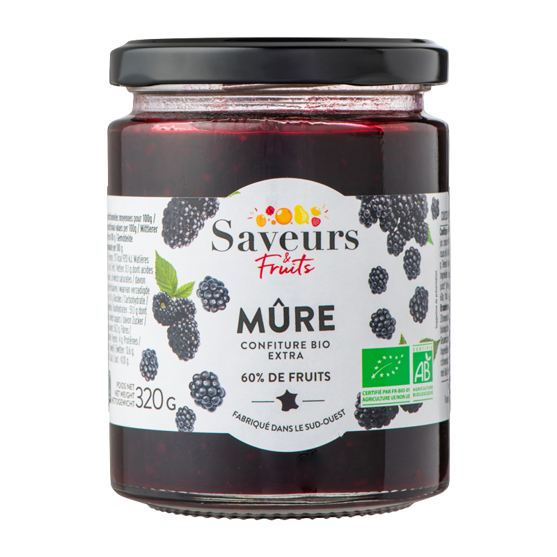 Confiture extra de mûre bio - 320g