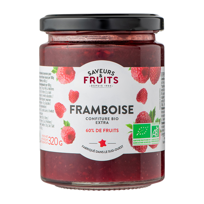 Confiture extra de framboise bio - 320g