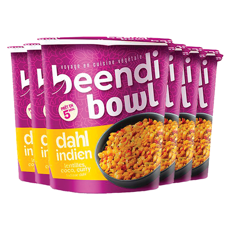 Beendi bowl - Dahl indien de lentilles corail coco et curry - Lot de 6x70g