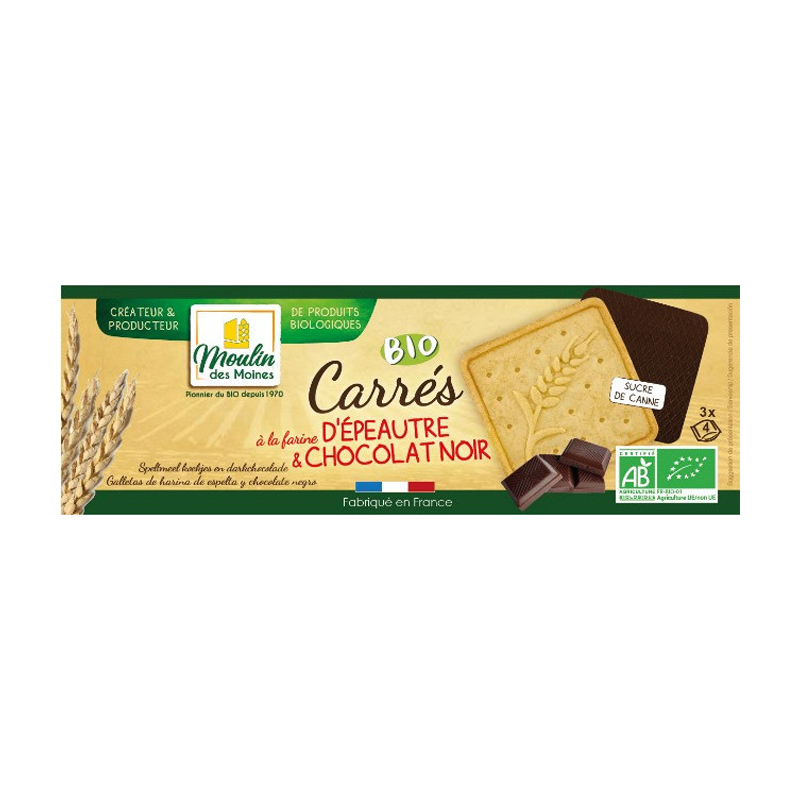 Carrés d'épeautre au chocolat bio - 160g
