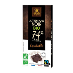 Chocolat noir 74% de cacao bio et équitable - 100g