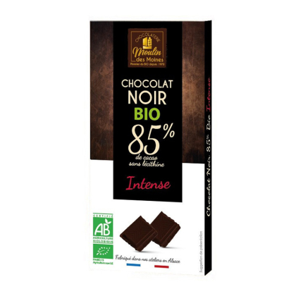 Chocolat noir intense 85% de cacao bio - 100g