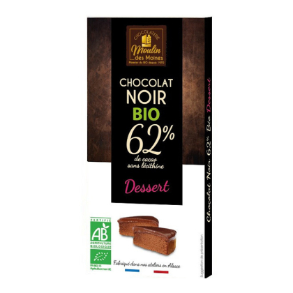 Chocolat noir pâtissier 62% de cacao bio - 100g