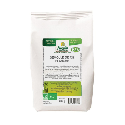 Semoule de riz blanche bio - 500g