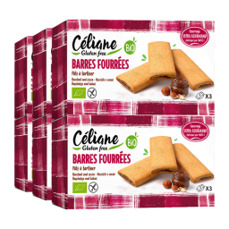 Barres fourrées à la pâte à tartiner bio et sans gluten - Lot de 6x160g