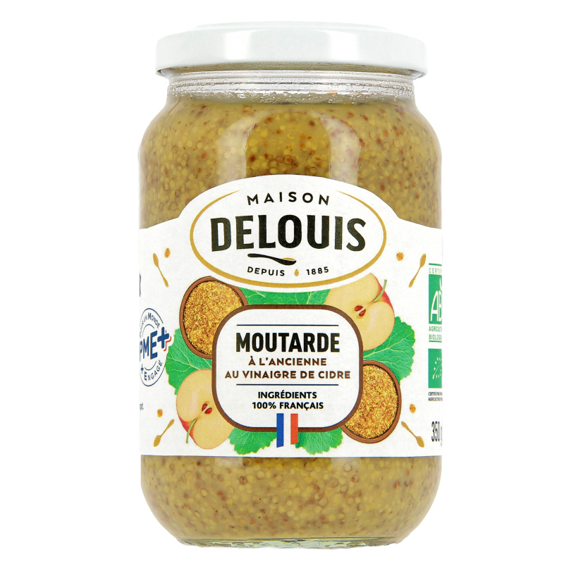 Moutarde à l'ancienne au vinaigre de cidre bio - 350g