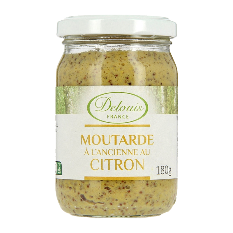 Moutarde à l'ancienne bio au citron - 180g