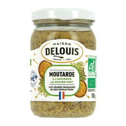 Moutarde à l'ancienne bio au poivre vert - 180g