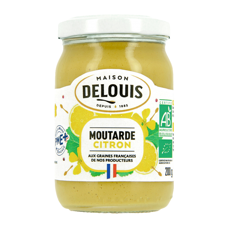Moutarde forte au citron bio - 200g