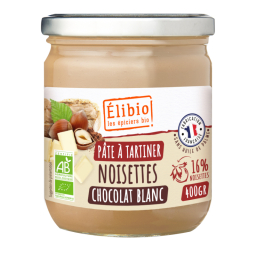 Pâte à tartiner bio noisettes et chocolat blanc - 400g