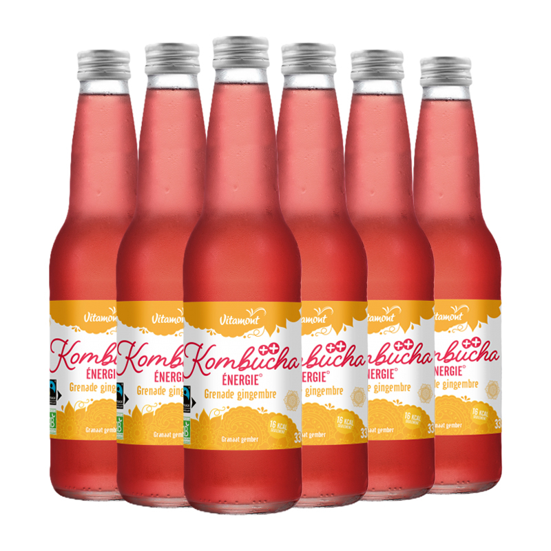 Kombucha énergie à la grenade bio - Lot de 6x33cl