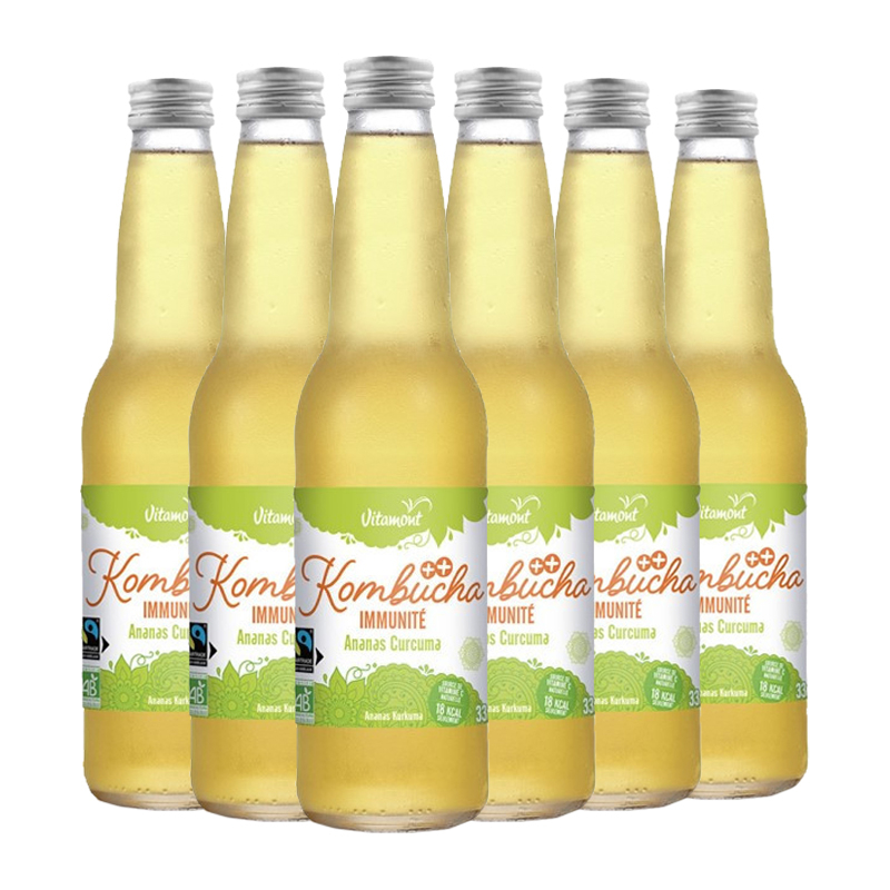 Kombucha immunité ananas curcuma bio - 6x33cl