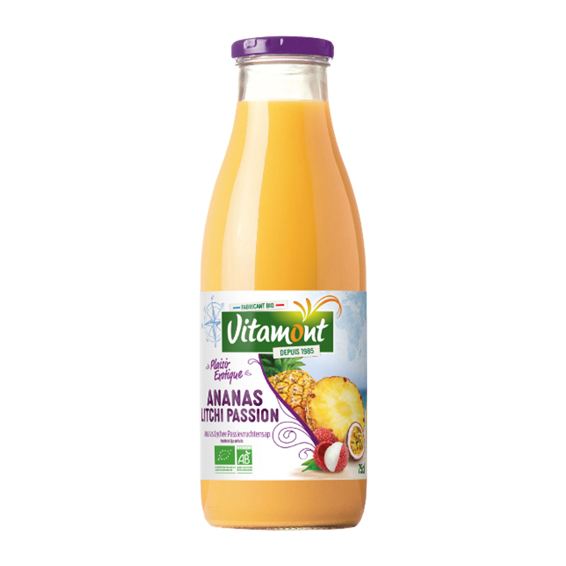 Cocktail ananas, litchi, passion bio - 75cl