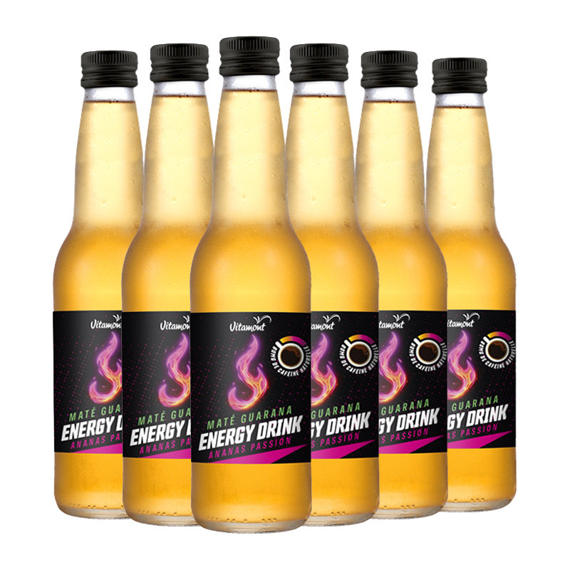 Boisson énergisante bio - Ananas et fruit de la passion - Lot de 12x33cl