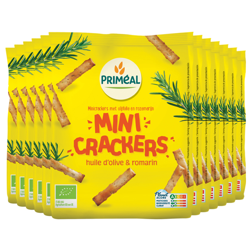 Mini Crackers à huile d'olive et au romarin - Lot de 12x100g