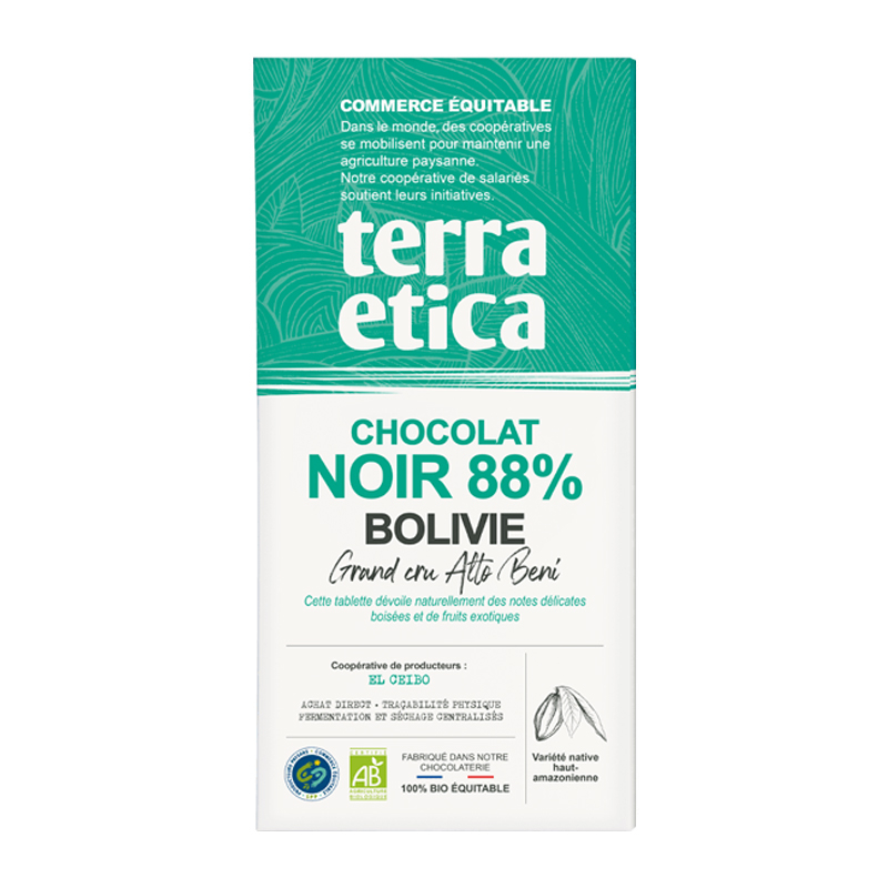 Chocolat noir 88% bio - Bolivie - 100g