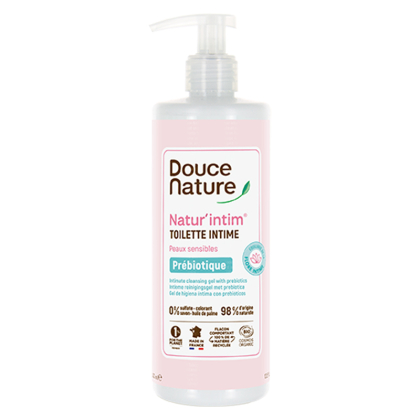 Gel toilette intime aux prébiotiques et à l'eau florale de rose - 400ml