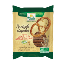 Bretzels royales d'épeautre au sésame bio - 125g