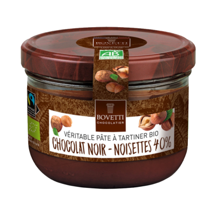 Pâte à tartiner bio au Chocolat noir et noisettes 40% - 350g