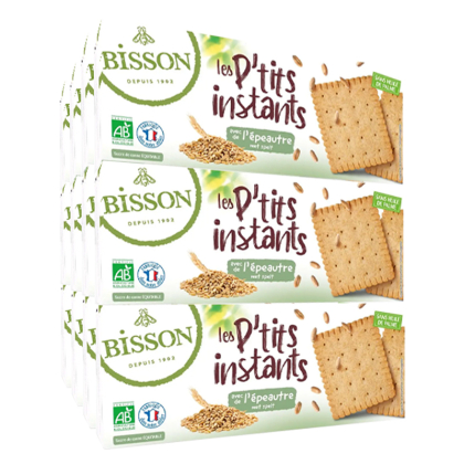 Biscuits bio à l'épeautre Les p'tits instants - Lot de 12x155g