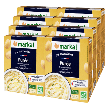 Flocons de pomme de terre bio - Spécial purée - Lot de 8 boites