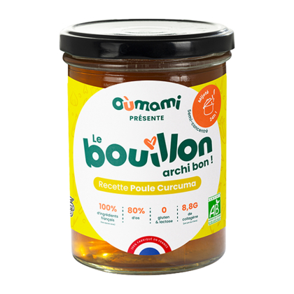 Bouillon d'os de poule au curcuma bio - 370ml