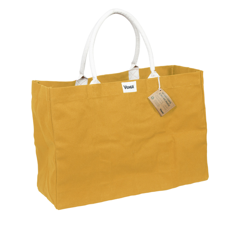 Sac cabas en fibres 100% bio - Jaune moutarde
