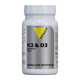 Vitamines K2 MenaQ7® et D3 50μg - 60 gélules végétales
