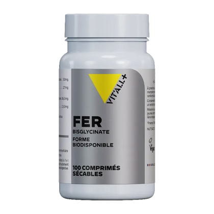 Fer Bisglycinate 27 mg - Réduction de la fatigue - 100 comprimés sécables