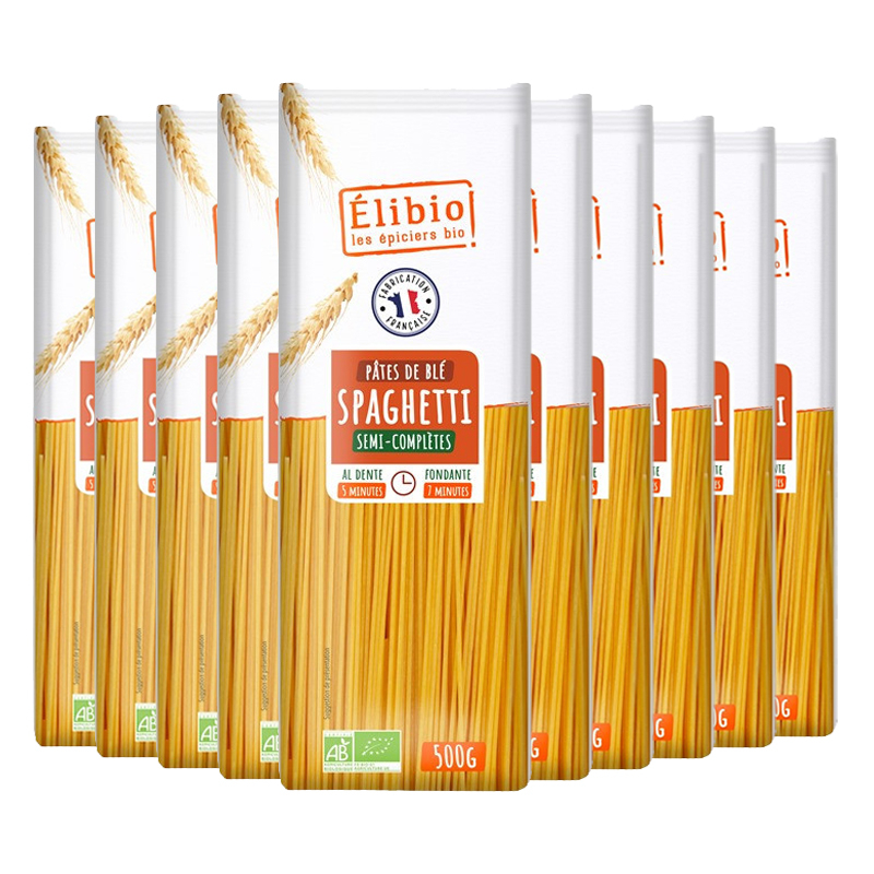 Spaghetti semi-complets bio - Lot de 10x500g