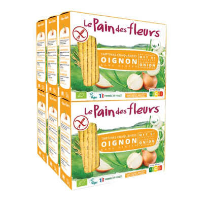 Tartines craquantes apéritif sans gluten - Oignons - Lot de 6x150g