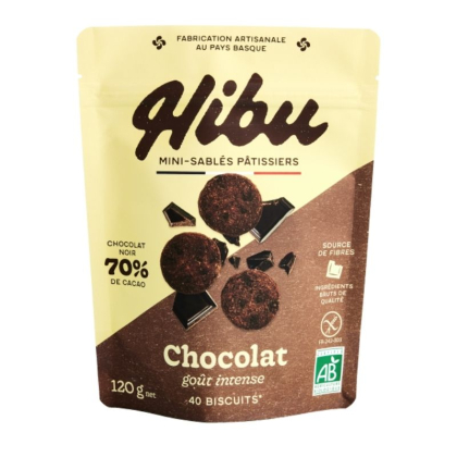Sablés au chocolat bio, vegan et sans gluten - 120g