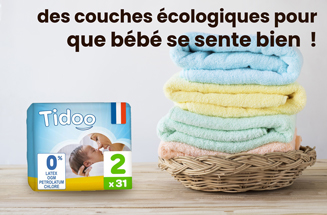 Couches écologiques - Taille 4 - 7/18 kg - Pack de 50, Tidoo